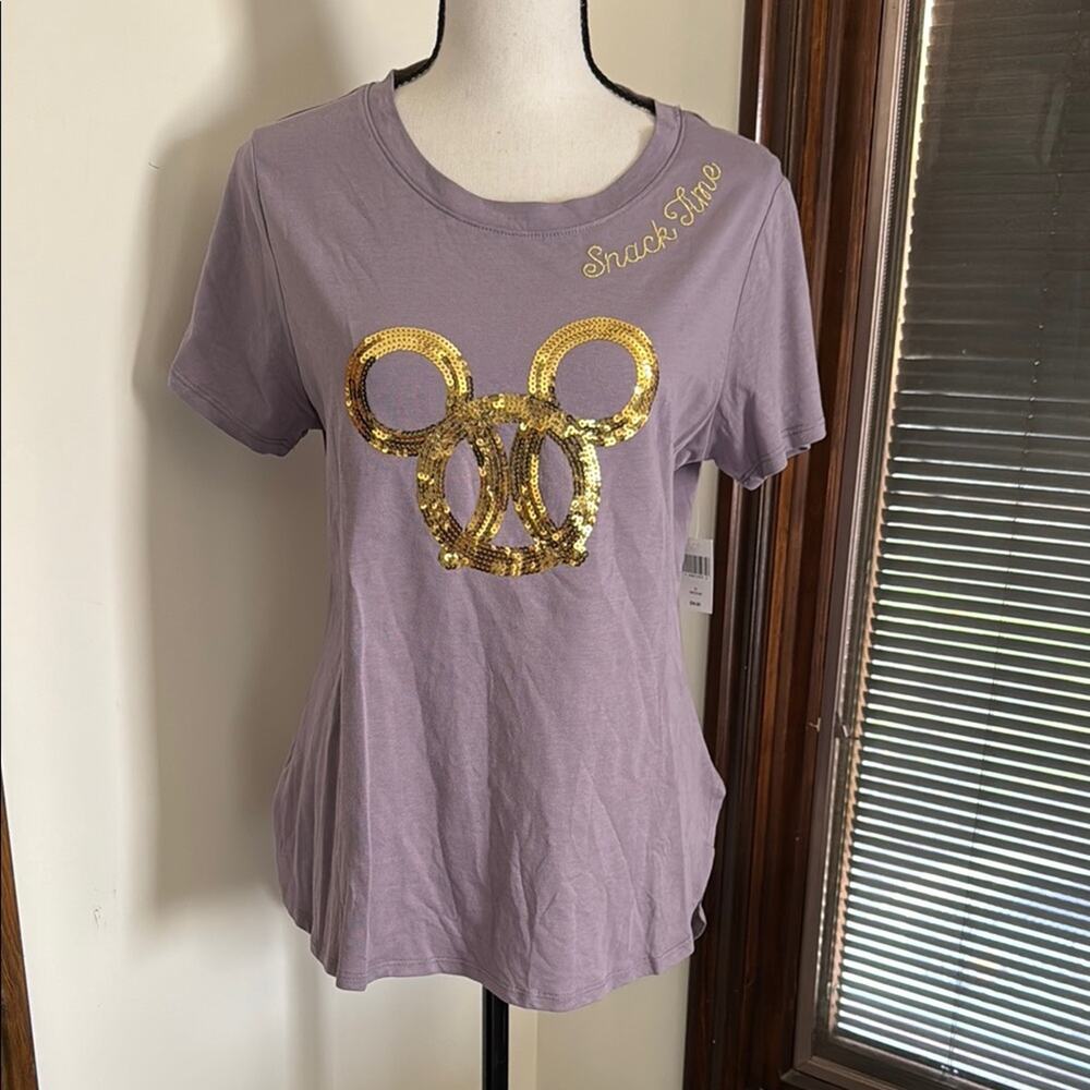Disney | Gold Sequin Mickey Pretzel Tunic T-shirt Size M NWT